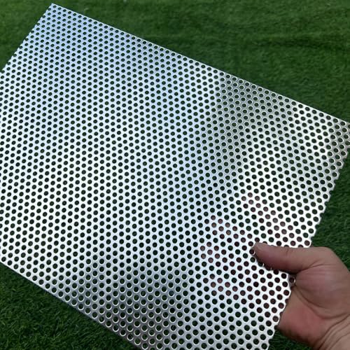 Aluminum Perforated Metal Sheets 16"x12" 16 Gauge Expanded Metal Mesh Aluminum Opening 1/5" 0.2 inch (About 5 mm) Perforated Steel Sheet Aluminum Mesh Screen Decorative Metal Mesh - size: 16" X 12"