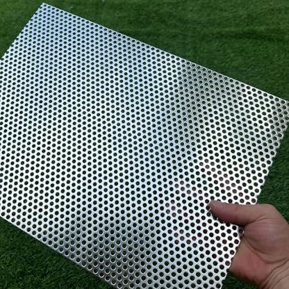 Aluminum Perforated Metal Sheets 16"x12" 16 Gauge Expanded Metal Mesh Aluminum Opening 1/5" 0.2 inch (About 5 mm) Perforated Steel Sheet Aluminum Mesh Screen Decorative Metal Mesh - size: 16" X 12"