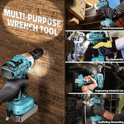 DIYtoolifz Cordless Impact Wrench Compatible with Makita 18v Battery: 250Ft-lbs(340N.m) 3/8" Brushless Electric Impact Gun, 2400RPM High Torque Impact Driver, Power Impact Wrench, Bare Tool - size: 250ft-lbs, style: For Makita 18V Battery (Battery Not Inc