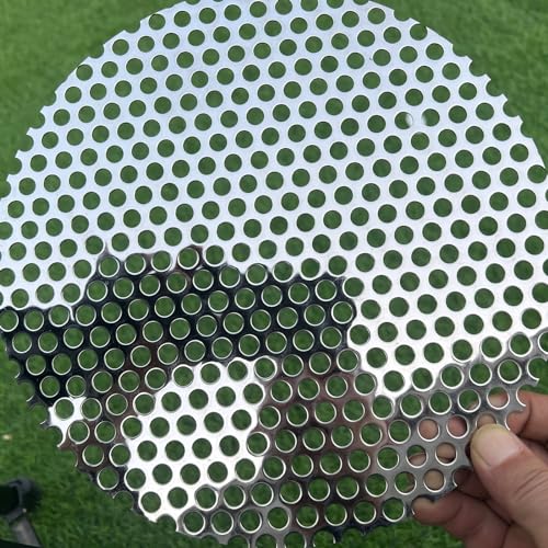 10" Diameter Round Slices Perforated Metal Sheets 19 Gauge Opening 1/3"(About 8 mm) Expanded Metal Mesh Perforated Plate 304 Stainless Steel Sheet Mesh Screen Panel Decorative Me - size: Round 10"