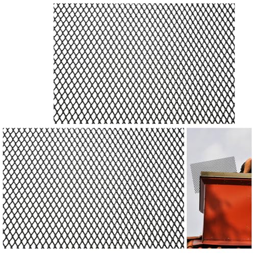 Zonon 2 Pack 24 x 48 Inch Expanded Aluminum Mesh Sheet, Diamond Hole, Black - size: 24 x 48 in, style: Diamond Hole