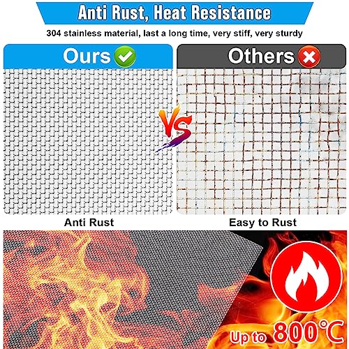 Valchoose 4PACK Stainless Steel Woven Wire Mesh Never Rust 11.8"X8.2" - size: 11.8"X8.2"(300X 210mm)