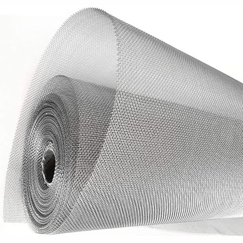 KISKIS 304 Stainless Steel Woven Wire Mesh, Wire Mesh Window Screen Mesh, Prevent Mouse Mice Snakes Hornets Rodents Entering,Easy to Cut and Install (150X500CM59X196INCH) - size: 150X500CM59X196INCH