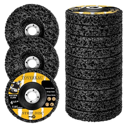 10 Pack 4.5 inch Strip Discs for Angle Grinder, Wire Stripping Wheel Paint Remover for Metal Surfaces, Abrasive Wheels Grinding Discs for Rust Welds Oxidation (4-1/2" x 7/8"), Black - size: 4.5‘’