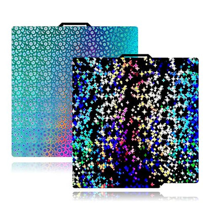 Build Plate 257x257mm - GOMENL Build Plate for Bambu Lab A1 P1P P1S P2S X1 X1C X1E 3D Printer, 3D Printer Spring Steel Removable Platform (Star + Kaleidoscope) - color: Star + Kaleidoscope