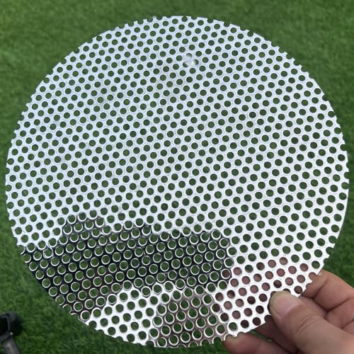 10" Diameter Round Slices Perforated Metal Sheets 19 Gauge Opening 1/5"(About 5 mm) Expanded Metal Mesh Perforated Plate 304 Stainless Steel Sheet Mesh Screen Panel Decorative Me - size: Round 10"