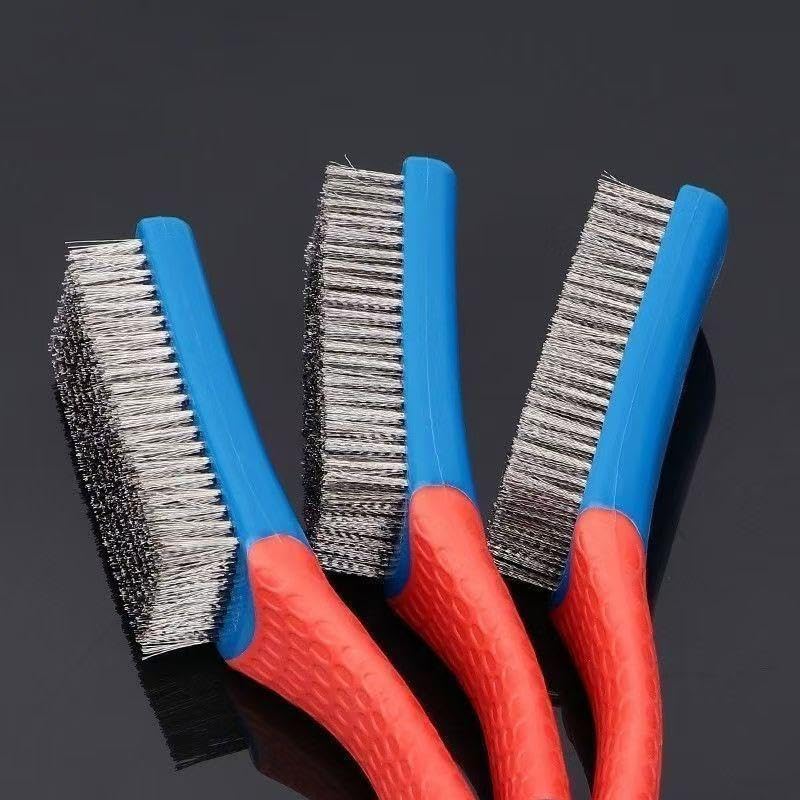 Handheld Steel Wire Cleaning Polishing Brush, Comfort Grip Abrasive Brush, Durable Maintenance Tool for Bead Collectibles Hardware Mold Cleaning