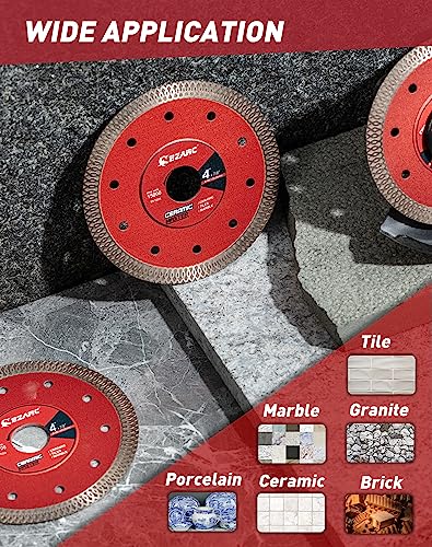 EZARC 4 Inch Super Thin Diamond Tile Blade, 7/8"-5/8" Arbor, 2-Pack - size: 4 Inch