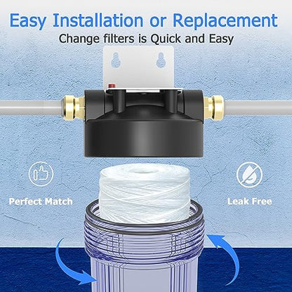 5 Micron Whole House Water Filter Cartridge, 20" x 2.5", 6-Pack