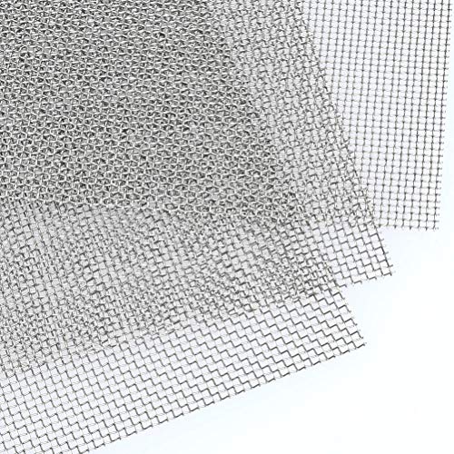 TIMESETL 3 Pcs Stainless Steel Woven Wire 10 Mesh - 12" x 8"(30x21cm) Garden Fence Mesh Window Screens Net Cabinets Mesh Replacement - size: 12" x 8" 10 Mesh