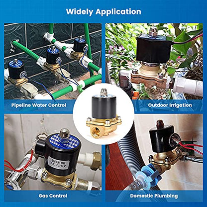 Brass Electric Solenoid Valve 110V 1/2In（inch） Pneumatic Air Normally Colsed for Water Gas Fuel Oil, 1/2In-110V - size: 1/2"-110V