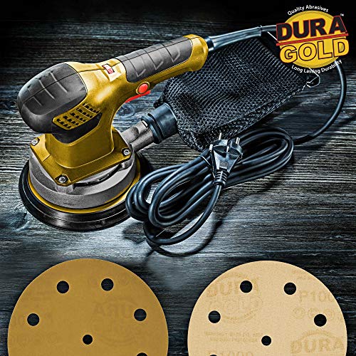Dura-Gold 5" Gold Sanding Discs, 1000 Grit, Box of 50, 9 Hole Pattern H & L - size: 1000-Grit