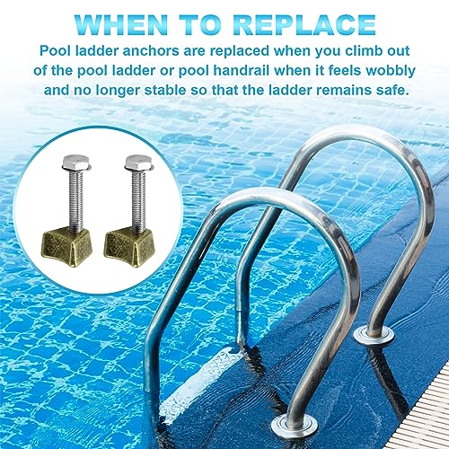 Pool Ladder Anchors, PW Perma-Socket Wedge Assy for Hanover Style Anchors-Bronze-with Bolt, Pool Ladder Parts Fits 3", 4" Sockets