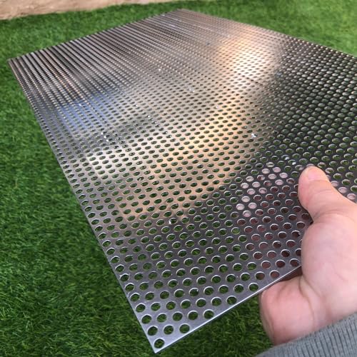 Aluminum Perforated Metal Sheets 16 Gauge 23.6 inch by 11.8 inch Expanded Metal Mesh Aluminum Opening 1/5" 0.2 inch (About 5 mm) Perforated Steel Sheet Aluminum Mesh Screen Decorative Metal Mesh - size: 23.6" X 11.8"