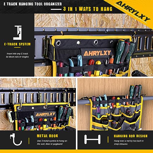 E-Track Hanging Tool Organizer, Wall Mounted Multi Pocket Tool Holder - size: 1 Pack