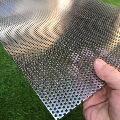 Aluminum Perforated Metal Sheets 16 Gauge 23.6 inch by 11.8 inch Expanded Metal Mesh Aluminum Opening 1/8" 0.12 inch (About 3 mm) Perforated Steel Sheet Mesh Screen Decorative - size: 23.6" X 11.8"
