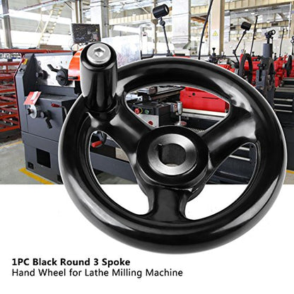 4-inch Diameter Round Handwheel Folding Disassemble Wheel Metal Hand Wheel with Plastic Handle for Lathe Milling Machine