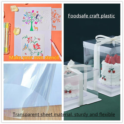 Transparent Blank Mylar Stencil Sheets for Cutting, 12" x 16" 6 mil/0.15mm Thick 12 Sheets .Gift, Acetate Template Material, Craft Plastic Sheets (12×16” /6 mil)
