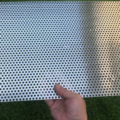 Aluminum Perforated Metal Sheets 16 Gauge 23.6 inch by 11.8 inch Expanded Metal Mesh Aluminum Opening 1/5" 0.2 inch (About 5 mm) Perforated Steel Sheet Aluminum Mesh Screen Decorative Metal Mesh - size: 23.6" X 11.8"