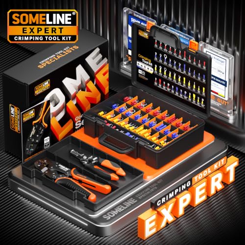 SOMELINE Wire Terminal Crimping Tool Kit, 22-10 AWG with 45-Type Connectors