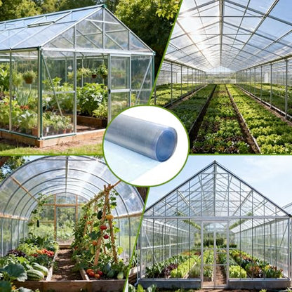 Polycarbonate Roofing Sheet 65.62 ft×3.28 ft, 0.8mm Thick Resistant Rainproof Transparent Polycarbonate Greenhouse Panels, Insulated Clear Roof Panels for Pergola Patio Gardening, Farming, Agriculture - size: 65.62 ft× 3.28 ft