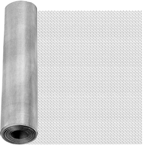 1 Roll 20 Mesh Metal Mesh Screen - Wire Mesh Roll, 16" X144" (16" X12Ft).Sturdy, Thick,and Heavy Duty Rustproof Metal Mesh for Security Fencing, Vent Covers, Animal Enclosures, HVAC, DIY Projects