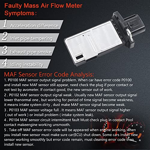 Maf Mass air Flow Sensor Meter Compatible with Ford Crown Victoria 2004-2011; Lincoln Navigator 2005-2011; Mercury Milan 2006-2011 and More Replace OE 3L3A-12B579-BA