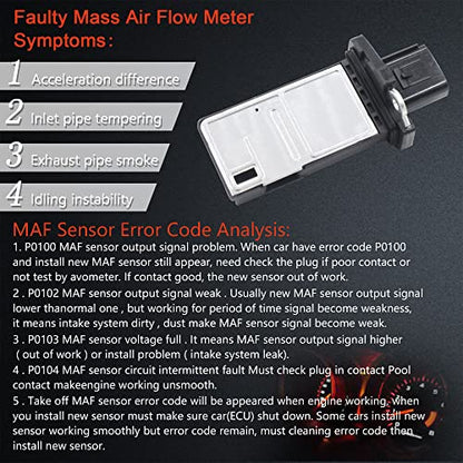 Maf Mass air Flow Sensor Meter Compatible with Ford Crown Victoria 2004-2011; Lincoln Navigator 2005-2011; Mercury Milan 2006-2011 and More Replace OE 3L3A-12B579-BA