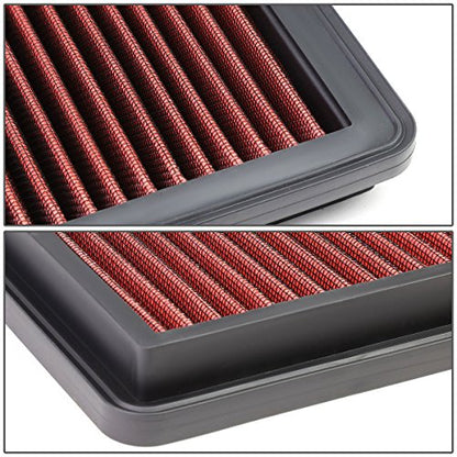 DNA Motoring AFPN-077-RD Clean Air Washable Drop In Panel Air Filter Enhance Engine Performance Power & Acceleration Improve [Compatible with 09-13 Honda Fit 1.5L L4 / Jazz Ge-8] - style: 09-13 Honda 1.5L L4