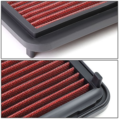 DNA Motoring AFPN-094-RD Clean Air Washable Drop In Panel Air Filter Enhance Engine Performance Power & Acceleration Improve [Compatible with 01-03 Toyota Prius] - style: 01-03 Prius Red