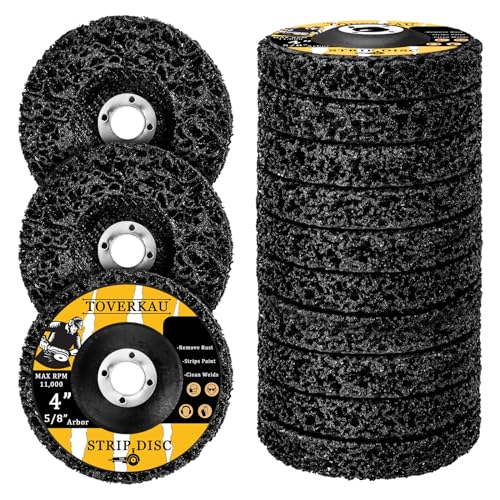 10 Pack 4 inch Strip Discs for Angle Grinder, Wire Stripping Wheel Paint Remover for Metal Surfaces, Abrasive Wheels Grinding Discs for Rust Welds Oxidation (4" x 5/8"), Black - size: 4‘’