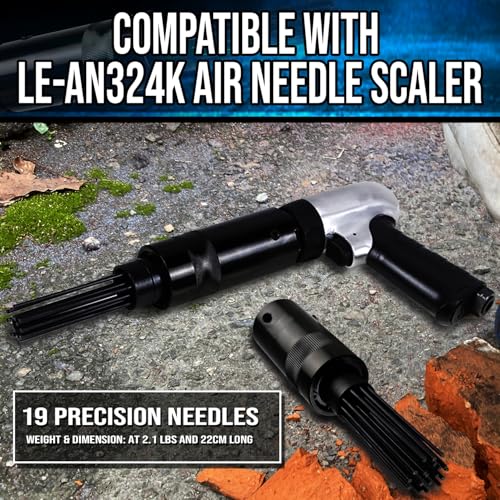 LE LEMATEC Needle Scaler Replacement Needles Set, Hardened Steel
