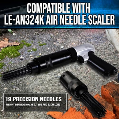 LE LEMATEC Needle Scaler Replacement Needles Set, Hardened Steel
