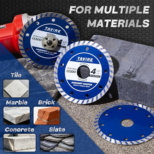 4-1/2 Inch Diamond Saw Blades for Angle Grinder, Tile Cutting Wheel 3Pcs - color: Silver Blue