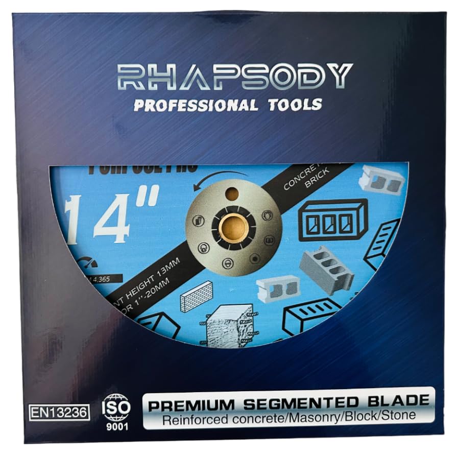 RHAPSODY 14 Inch Diamond Concrete Saw Blade 2pcs, Turbo Segmented Blade - color: Turbo Blade, size: 14Inch