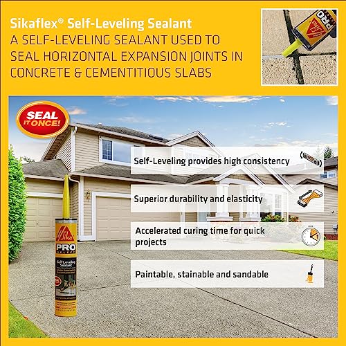 Sikaflex Self Leveling Sealant Gray 10.1 fl oz and Sikaflex Concrete Fix Limestone 10.1 fl oz Sealant and Adhesive Cartridge Bundle
