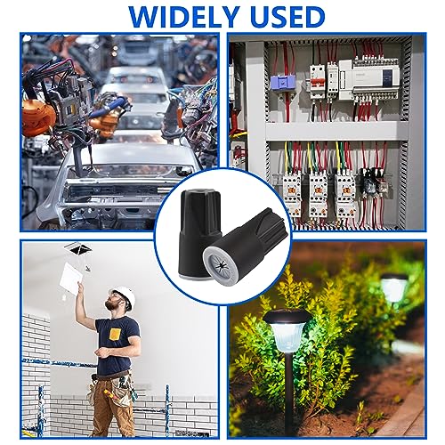 36 Pcs Black Waterproof Wire Connectors Outdoor Wire Nuts - color: black-36