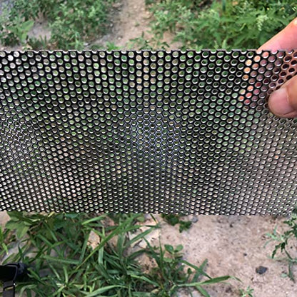 19 Gauge Perforated Metal Sheets 11.8"x5.9" Expanded Metal Mesh Opening 32% Hole 3mm 0.12"(About 1/8") Perforated Stainless Steel Sheet 304 Stainless Steel Mesh Screen Panel Decorati Plate - size: 11.8" X 5.9"