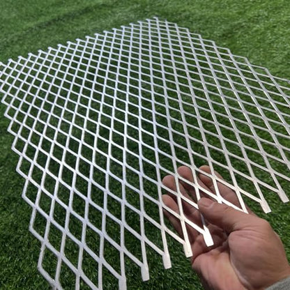 24"X16" 14 Gauge Expanded Metal Sheet Metal Diamond Mesh 0.6"X1.6" Expanded & Perforated Sheets Flattened-for Screen Door Grill,Window Security Grill Screen Door Protector - size: 24"X16"