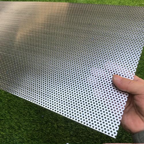 Aluminum Perforated Metal Sheets 16 Gauge 23.6 inch by 11.8 inch Expanded Metal Mesh Aluminum Opening 1/8" 0.12 inch (About 3 mm) Perforated Steel Sheet Mesh Screen Decorative - size: 23.6" X 11.8"