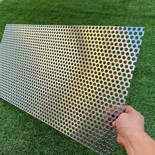 Aluminum Perforated Metal Sheets 30"x15" 16 Gauge with 2/5" (10mm) Opening, Expanded Metal Mesh Screen for Decorative Use - size: 30" X 15"