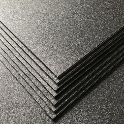 Pack of 2 ABS Plastic Sheet, Black Plastic Sheet 8" x 12" x 1/8" Thick (3mm) Rigid Moldable Panel with Different Surfaces Moldable Plastic Panel for Handicrafts DIY Projects - size: 8 x 12