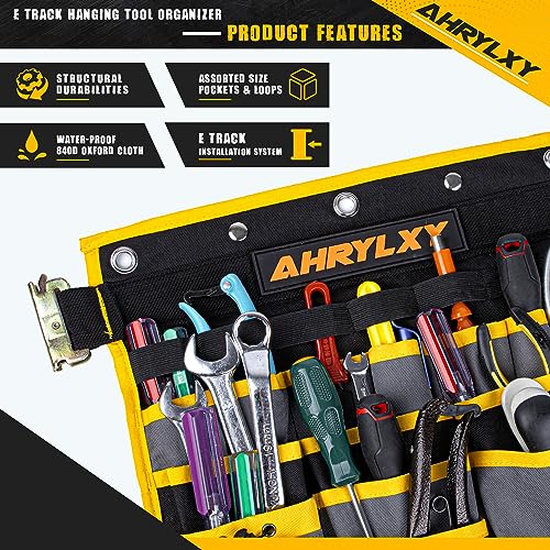 E-Track Hanging Tool Organizer, Wall Mounted Multi Pocket Tool Holder - size: 1 Pack