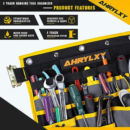 E-Track Hanging Tool Organizer, Wall Mounted Multi Pocket Tool Holder - size: 1 Pack