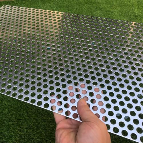 Aluminum Perforated Metal Sheets 16 Gauge 23.6 inch by 11.8 inch Expanded Metal Mesh Aluminum Opening 2/5" 0.4 inch (About 10 mm) Perforated Steel Sheet Mesh Screen Decorative - size: 23.6" X 11.8"