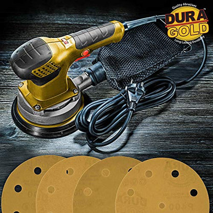 Dura-Gold 5" Gold Sanding Disc Grit Assortment, 9 Hole Pattern, 5 Discs Ea - size: Variety Pack