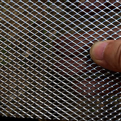 304 Stainless Steel Mesh Screen 16"X12" 4-Pack Wire Metal Mesh Screen Expanded Metal Sheet For Vent Window Screen Mesh Soil Sifter Chicken Wire Mesh Fire Pit Grate Pet Screen - size: 16"x12", style: 4-Pack 4x8mm Holes