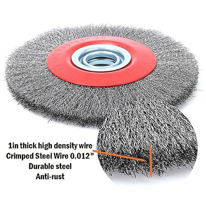8in Bench Wire Wheel Brush for Bench Grinder Coarse Crimped Steel Wire 0.012" with 1/2" 5/8" 3/4" 7/8" 1"(5sets) Spacer Arbors - 4pack - style: 8in 4pcs