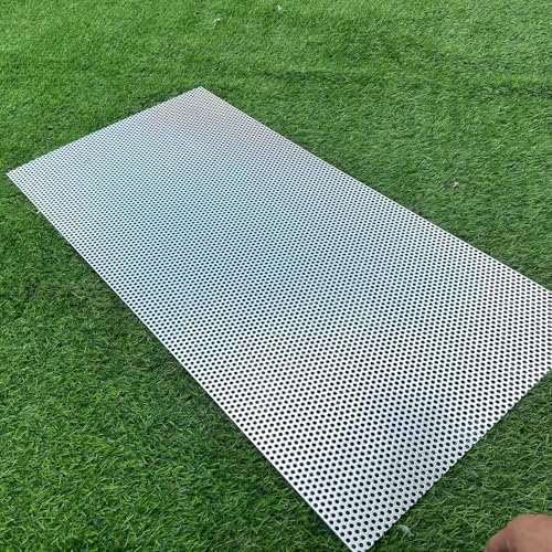 Aluminum Perforated Metal Sheets 36"x18" 16 Gauge Expanded Metal Mesh Aluminum Opening 1/5" 0.2 inch (About 5 mm) Perforated Steel Sheet Aluminum Mesh Screen Decorative Metal Mesh - size: 36" X 18"