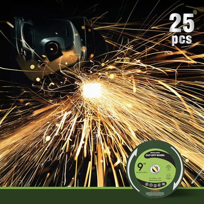 25PCS 9" Cut Off Wheels 9" x.075 x7/8" Metal & Stainless Steel Cutting Discs for Angle Grinder - style: 9 inch